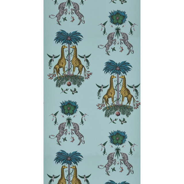 Clarke And Clarke Wallcovering Creatura Turquoise WILDERIE BY EMMA J SHIPLEY FOR C&C NON WOVEN - 100% United Kingdom Horizontal: 0 and Vertical: 25.24 21 - My Fabric Connection -