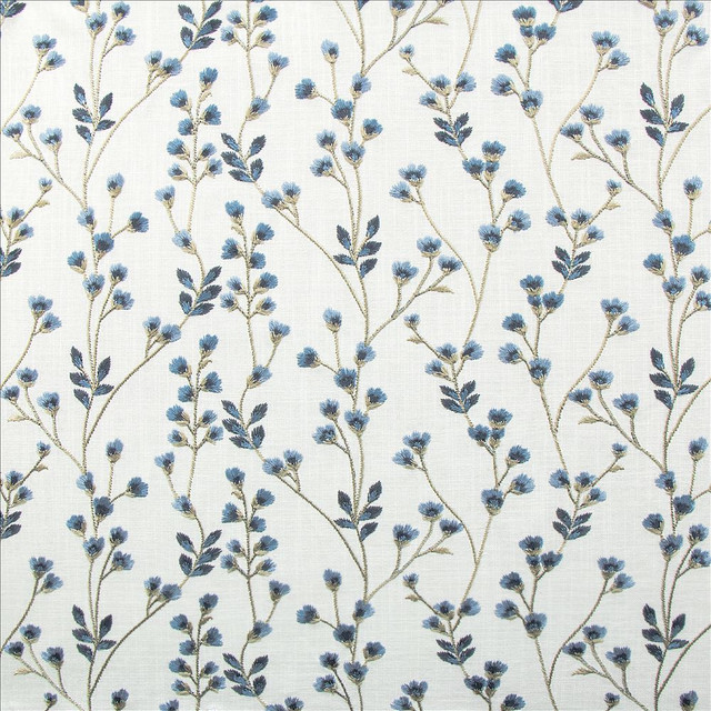 Kasmir Fabric Illustrious Bluebell 1470 73% Cotton
27% Polyester
 INDIA 20,000 Wyzenbeek Double Rubs </p><p>Repeat: Horizontal: 13 4/8 inches and Vertical: 6 2/8 inches 54 - My Fabric Connection -