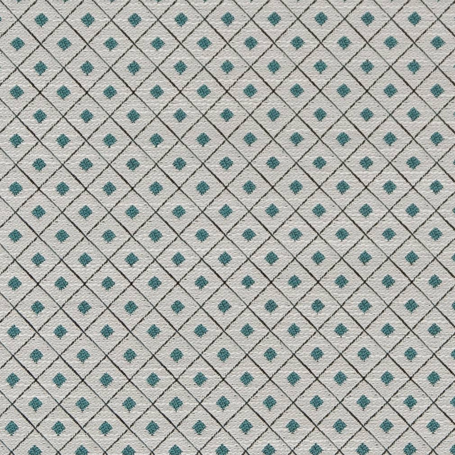 Charlotte Fabric D2149 Aqua Diamond Small Scale Patterns 100% Woven Polyester Asia Exceeds 100,000 Wyzenbeek Rubs (Heavy Duty) </p><p>Repeat: Horizontal: 1" x Vertical: 1" 54 Inches - My Fabric Connection -