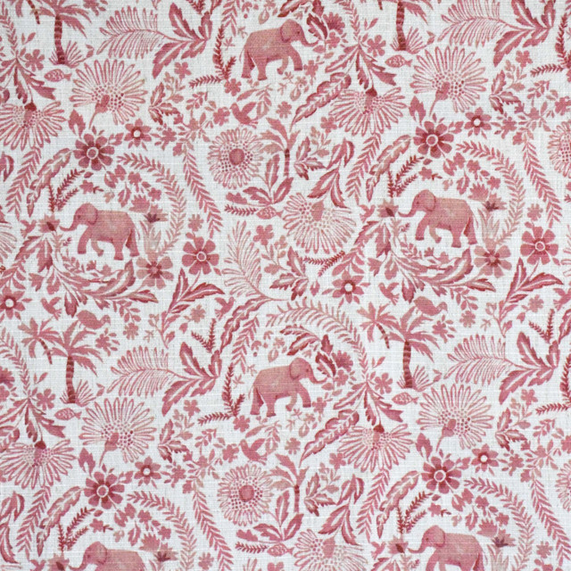 Greenhouse Fabric S4095 Coral 91% Polyester, 9% Linen China 53,000 double rubs </p><p>Repeat: 9" H, 9" V 56" - My Fabric Connection -