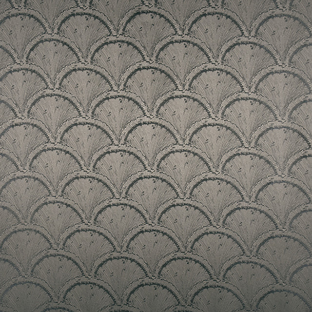 Carole Fabric Shell Shock Charcoal Blue Steel 100% Polyester India N/A </p><p>Repeat: 6 3/4" V, 6 5/8" H 54" - My Fabric Connection -