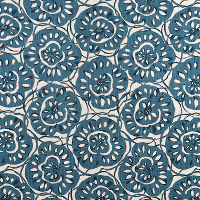 Carole Fabric Great Passion Indigo Muse 100% Cotton- SSR Pakistan 25 1/4" V, 13 1/2" H 54" - My Fabric Connection -