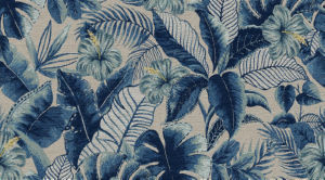 Norbar Fabric Omen Blue Linen HEAT WAVE 100% SOLUTION DYED ACRYLIC CHINA 27"V 27"H 54 - My Fabric Connection -