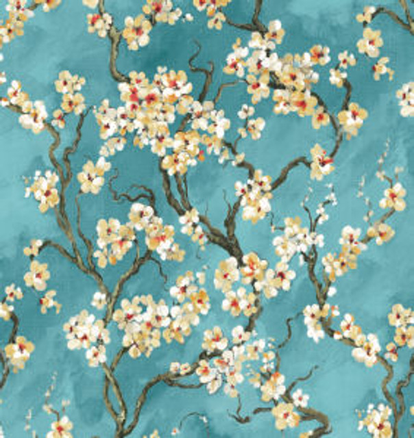 Norbar Fabric Sapora Azure 504 PRISM BLUES 100% POLYESTER INDIA 25 1/4"V 27 3/8"H 56 - My Fabric Connection -
