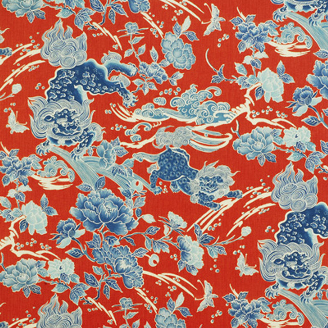 Brunschwig & Fils Fabric Shishi Poppy Fabric COTTON - 100% Thailand </p><p>Repeat: H: 52.993, V: 31.52 53.19 - My Fabric Connection -