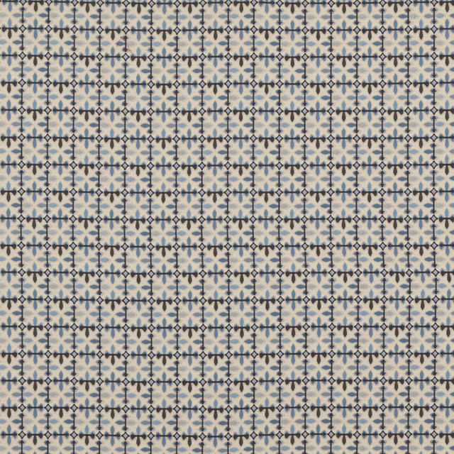 Brunschwig & Fils Fabric Porthos Indigo Fabric COTTON - 95%;POLYESTER - 5% France MEDIUM </p><p>Repeat: H: 14.775, V: 5.122 57.13 - My Fabric Connection -