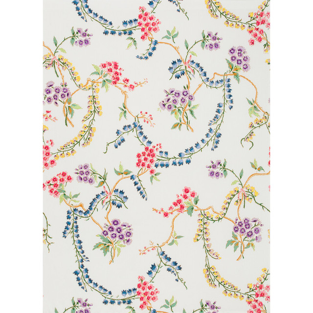 Brunschwig & Fils Fabric Les Glycines Blanc Fabric COTTON - 100% France HEAVY </p><p>Repeat: H: 50.25, V: 29.5 51.25 - My Fabric Connection -