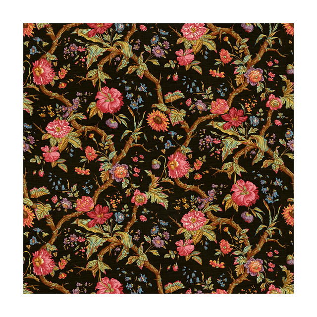 Brunschwig & Fils Fabric Arbre Fleuri Chocolat Fabric LINEN - 100% Thailand </p><p>Repeat: H: 61, V: 43.25 61 - My Fabric Connection -