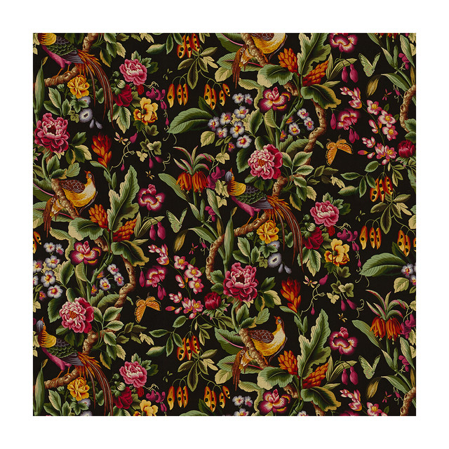 Brunschwig & Fils Fabric Pheasans Chocolat Fabric LINEN - 100% United Kingdom MEDIUM </p><p>Repeat: H: 59, V: 45.25 59 - My Fabric Connection -