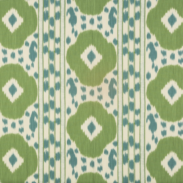 Brunschwig & Fils Fabric Varkala Print Teal/Green Fabric LINEN - 57%;COTTON - 43% Italy LIGHT </p><p>Repeat: H: 35.62548, V: 16.51254 53.54066 - My Fabric Connection -