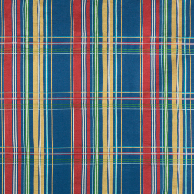 Brunschwig & Fils Fabric La Comelle Plaid Blue Fabric LINEN - 56%;SILK - 44% India </p><p>Repeat: H: 6.85, V: 5.11 53.5 - My Fabric Connection -