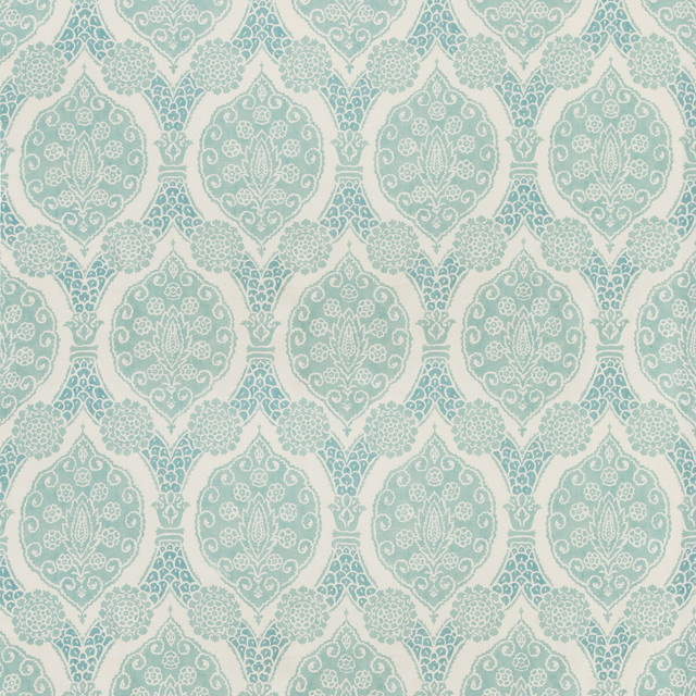 Brunschwig & Fils Fabric Sufera Print Aqua Fabric FLAX - 100% Italy LIGHT </p><p>Repeat: H: 13.39, V: 28.74 53.94 - My Fabric Connection -