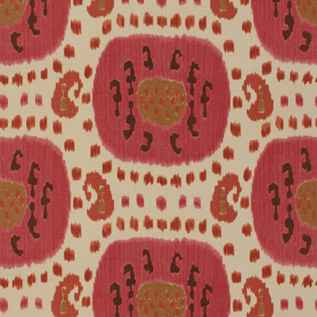 Brunschwig & Fils Fabric Samarkand Cotton And Linen Print Dusty Rose/Rust Fabric COTTON - 52%;LINEN - 48% United States </p><p>Repeat: H: 30, V: 19.25 48 - My Fabric Connection -