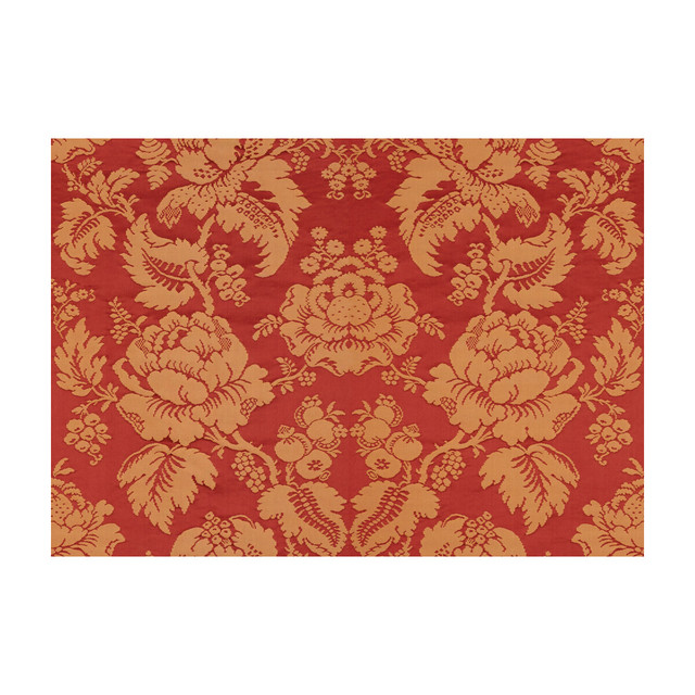 Brunschwig & Fils Fabric Moulins Damask Rouge/Ivoire Fabric COTTON - 72%;SILK - 28% France </p><p>Repeat: H: 25.5, V: 18 48 - My Fabric Connection -