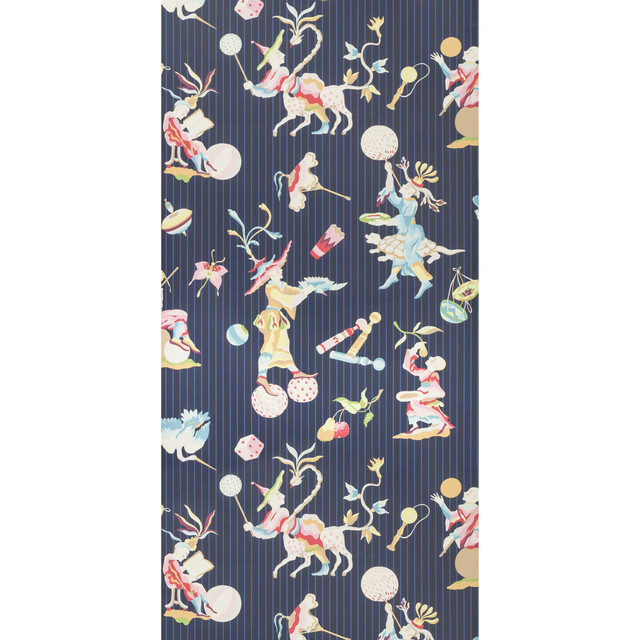 Brunschwig & Fils Wallcovering Cirque Chinois Navy Wallcovering CELLULOSE - 48%;BINDER - 20%;MINERAL FILLERS - 20%;POLYESTER - 11%;OTHER - 1% United Kingdom </p><p>Repeat: H: 27, V: 37.4 27 - My Fabric Connection -