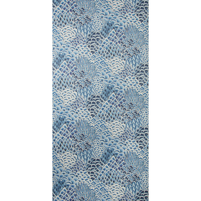 Brunschwig & Fils Wallcovering Katibi Blue Wallcovering CELLULOSE - 60%;POLYESTER - 24%;MINERAL FILLERS - 12%;BINDER - 4% Italy </p><p>Repeat: H: 26.77, V: 17.52 26.77 - My Fabric Connection -