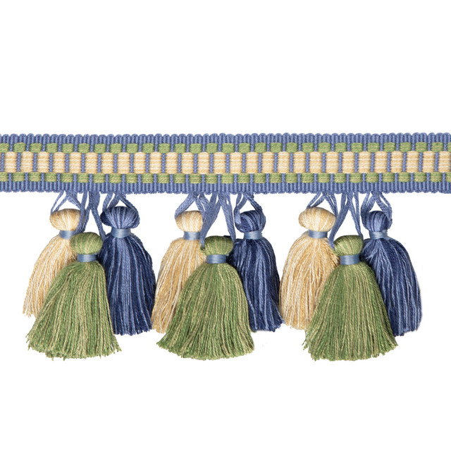 Brunschwig & Fils Trim Andre Tassel Fringe Sky Trim VISCOSE - 98%;POLYESTER - 2% China </p><p>Repeat: H: 1.77, V: 0 2.83 - My Fabric Connection -