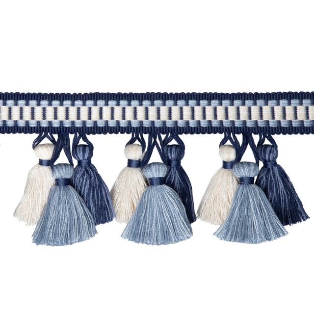 Brunschwig & Fils Trim Andre Tassel Fringe Navy Trim VISCOSE - 98%;POLYESTER - 2% China </p><p>Repeat: H: 1.77, V: 0 2.83 - My Fabric Connection -