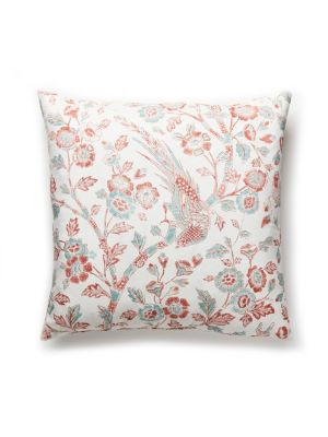 Scalamandre Pillows Anissa Print Pillow 22 X 22 - Coral Spice SCANISPILL0002 PACIFICA 90% COTTON 10% LINEN U.S.A. MEDIUM DUTY Horizontal: 41.5" and Vertical: 55.5" 0 - My Fabric Connection -