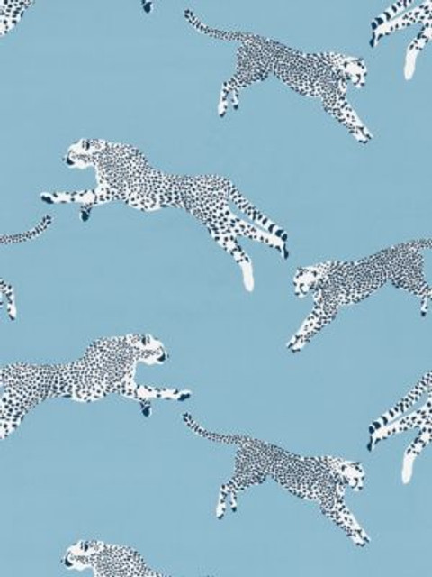 Scalamandre Fabric Leaping Cheetah Cotton Print Cloud Nine SC166340004 SAHARA 100% COTTON ITALY LIGHT DUTY Horizontal: 25.125" and Vertical: 27.5" 55 - My Fabric Connection -