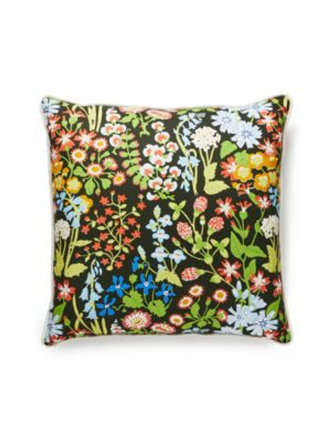 Scalamandre Pillows Nymph Floral Pillow 22 X 22 - Black Multi GWNYMPHPILL0003 100% COTTON U.S.A. Horizontal: and Vertical: 0 - My Fabric Connection -