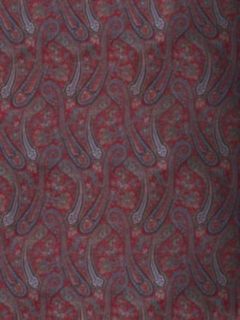 Fonthill Fabric Punjab Red SB19080001 65% WOOL 35% SILK ITALY MEDIUM DUTY Horizontal: 14" and Vertical: 53 - My Fabric Connection -