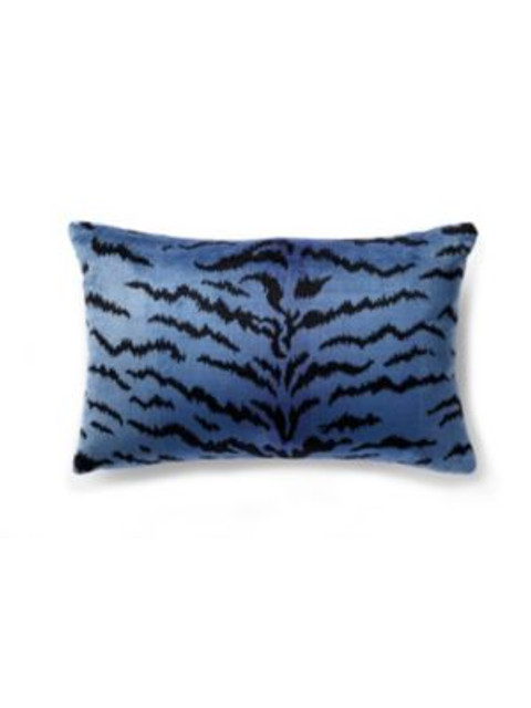 Scalamandre Pillows Tigre Pillow 14 X 22 - Blues & Black SCLTIGRPILL0004 13% COTTON, 69% VISCOSE / 18% POLYESTER / U.S.A. Horizontal: and Vertical: 0 - My Fabric Connection -