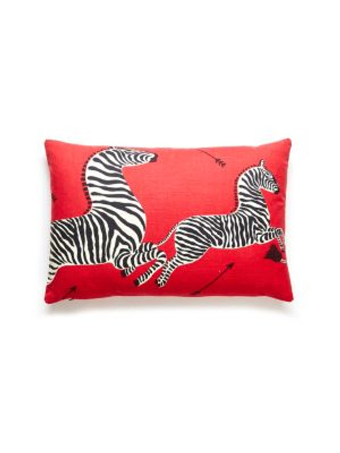 Scalamandre Pillows Zebras Pillow 14 X 22 - Masai Red SCLZEBRAPIL0001 ZEBRA COLLECTION 73% COTTON;27% LINEN U.S.A. LIGHT DUTY Horizontal: and Vertical: 0 - My Fabric Connection -