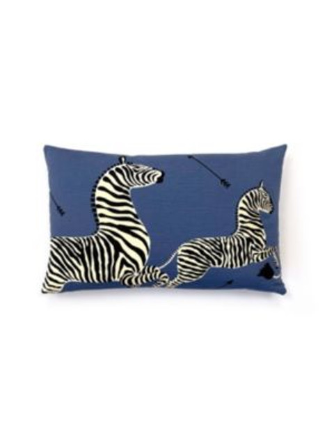 Scalamandre Pillows Zebras Pillow 14 X 22 - Denim SCLZEBRAPIL0005 ZEBRA COLLECTION 73% COTTON;27% LINEN U.S.A. LIGHT DUTY Horizontal: and Vertical: 0 - My Fabric Connection -