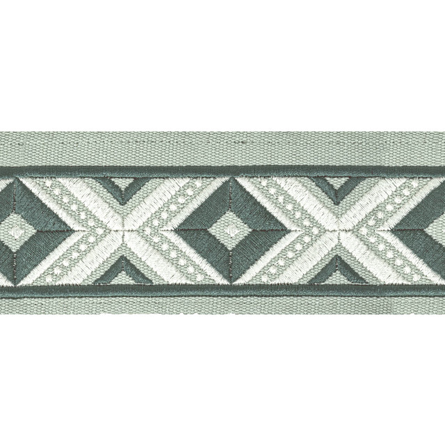 Stout Trim Oakdale Tape 1 Seaglass Trim INDIA </p><p>Repeat: H: 2.500, V: 3.000 2.5 in - My Fabric Connection -