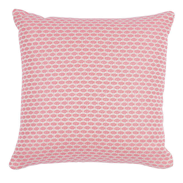 Schumacher Pillow Hickox I/O 22" Coral Pillow INDOOR/OUTDOOR RECOLORS 89% Linen, 11% Acrylic 22 - My Fabric Connection -