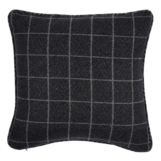 Schumacher Pillow Colorado 22" Charcoal/Nickel Pillow Luxe Lodge 80% Wool, 20% Polyamide 22 - My Fabric Connection -