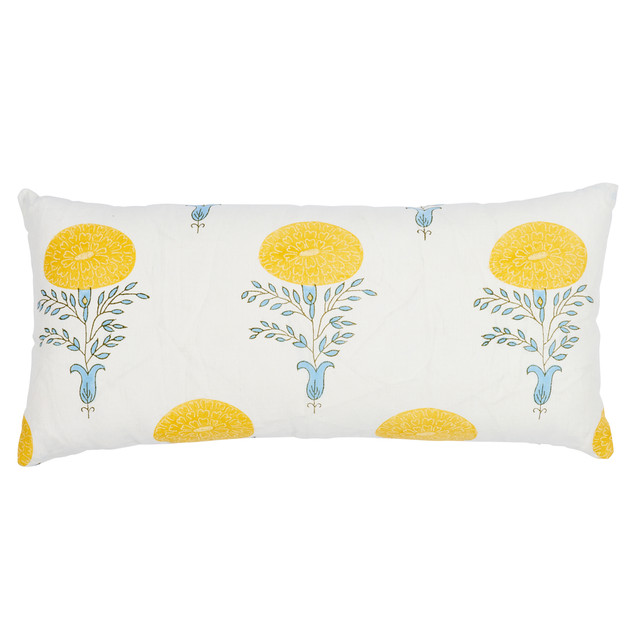 Schumacher Pillow Marigold Yellow Pillow MOLLY MAHON HAND BLOCK PRINTS 100% Linen 14 - My Fabric Connection - Schumacher Pillow Marigold Yellow Pillow MOLLY MAHON HAND BLOCK PRINTS 100% Linen 14 - My Fabric Connection -