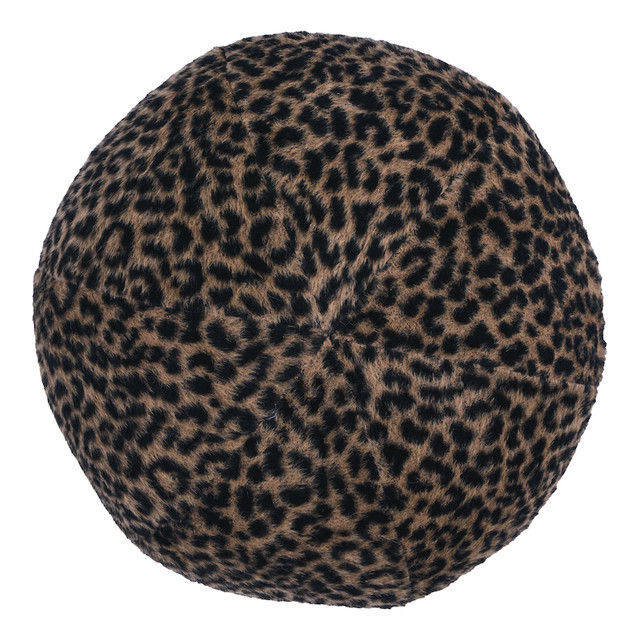 Schumacher Pillow Lilya Leopard Sphere Natural Pillow RIVE GAUCHE 70% Alpaca, 30% Wool 12 - My Fabric Connection -