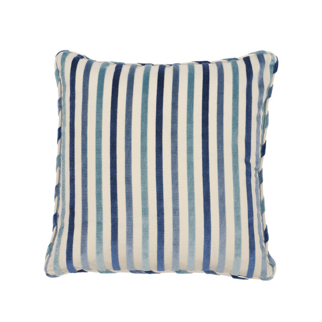 Schumacher Pillow Le Matelot 18" Blue Pillow French Revolution 54% Viscose, 28% Cotton 18 - My Fabric Connection -