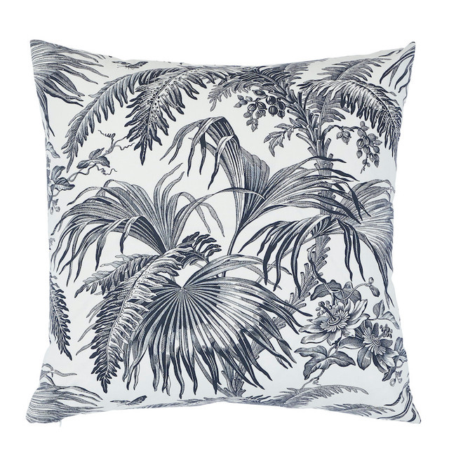 Schumacher Pillow Toile Tropique 20" Black Pillow Jill Lasersohn 100% Cotton 20 - My Fabric Connection -