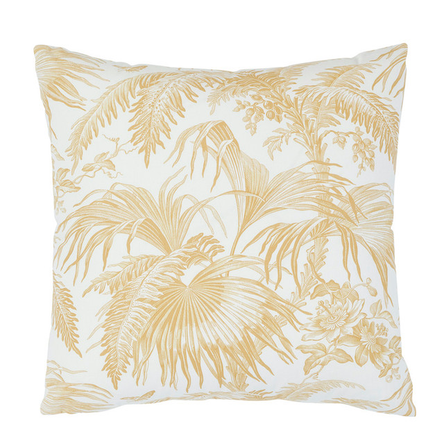 Schumacher Pillow Toile Tropique 20" Gold Pillow Jill Lasersohn 100% Cotton 20 - My Fabric Connection -