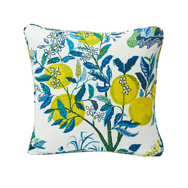 Schumacher Pillow Citrus Garden 18" Pool Pillow Flower Power 100% Linen 18 - My Fabric Connection -