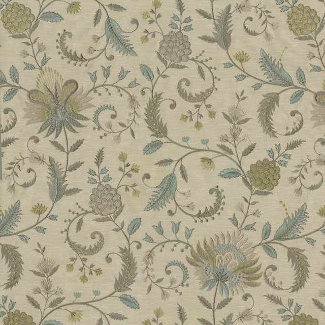 PKL Studio Fabric Carlotta Emb Spa 410640 - 76% Polyester 24% Cotton Embroid:100% Viscose INDIA 51000 Horizontal: 17 and Vertical: 19.375 54 - My Fabric Connection -