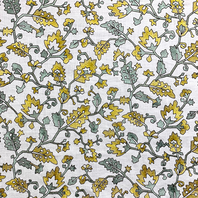 Magnolia Fabric Gertrude Goldenmint - 100% Cot, Emb- 78% Vis, 22% Poly India 42000 Horizontal: 25.75 and Vertical: 15.25 52 - My Fabric Connection -