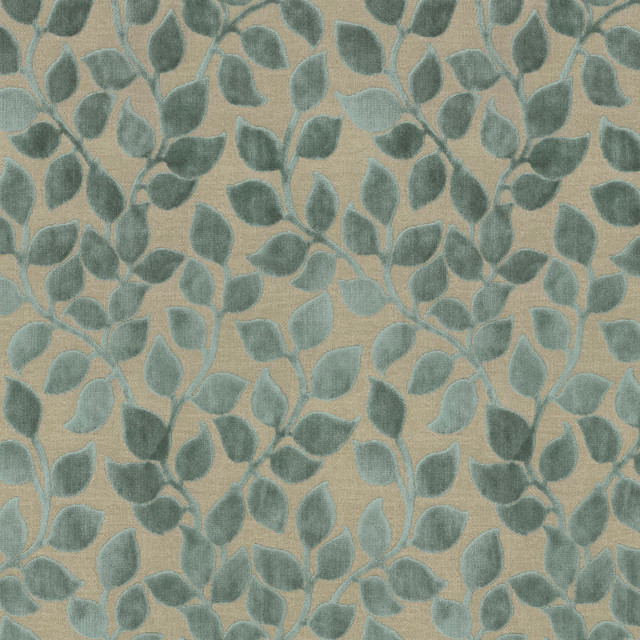 PKL Studio Fabric Lovely Leaf Lagoon 411263 - 38% rayon, 34% cotton, 28% polyester India 51000 Horizontal: 13.5 and Vertical: 22 54 - My Fabric Connection -