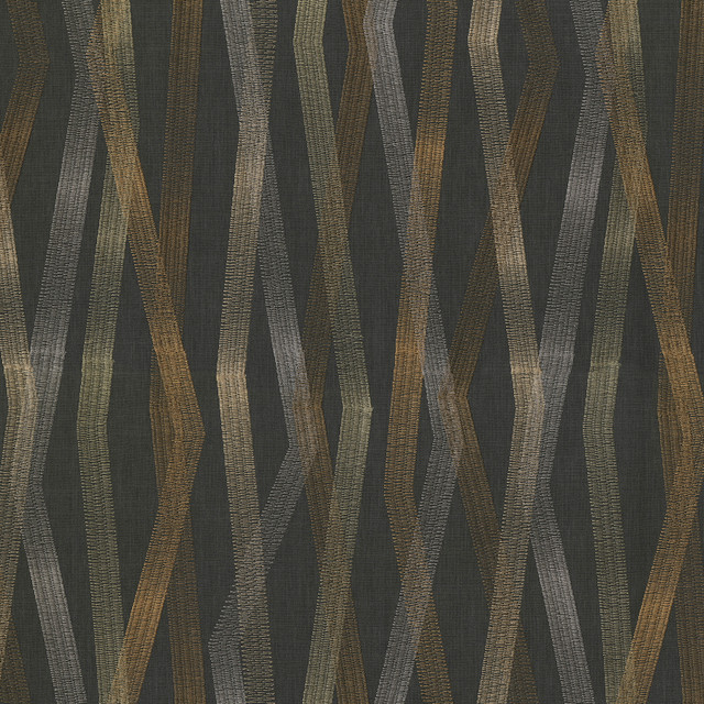 Novogratz Fabric Zig Zag Embroidery Onyx 180225 - 69% cotton, 31% polyester Embroidery 100% rayon India 51000 Horizontal: 18.5 and Vertical: 13 54 - My Fabric Connection -