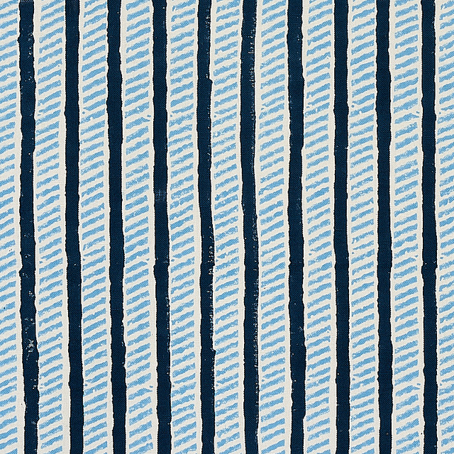 Schumacher Fabric Garden Path Hand Block Print Midnight & Sky 179760 Fabric COTTON 55% INDIA </p><p>Repeat: H: HORZ. 1 1/8" (4CM), V: VERT. 10 1/3" (26CM) 55 - My Fabric Connection -