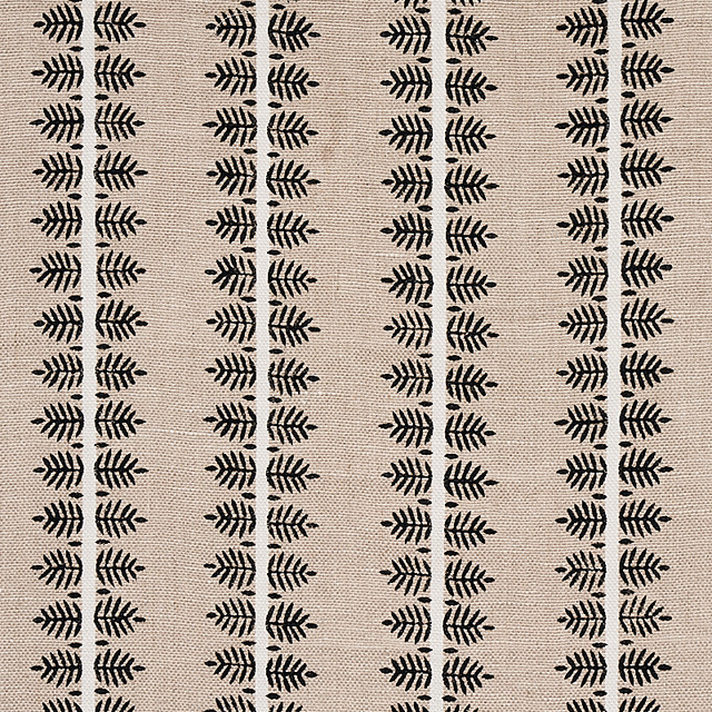 Schumacher Fabric Alva Hand Block Print Black 80523 Fabric LINEN 100% INDIA </p><p>Repeat: H: HORZ. 3 1/4" (8CM), V: VERT. 1" (2CM) 52 - My Fabric Connection - Schumacher Fabric Alva Hand Block Print Black 80523 Fabric LINEN 100% INDIA </p><p>Repeat: H: HORZ. 3 1/4" (8CM), V: VERT. 1" (2CM) 52 - My Fabric Connection -