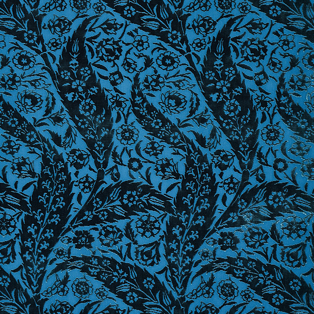 Schumacher Fabric Saz Paisley Velvet Blue 80780 Fabric SILK 51% INDIA </p><p>Repeat: H: HORZ. 13 2/5" (34CM), V: VERT. 32 1/2" (83CM) 54.75 - My Fabric Connection - Schumacher Fabric Saz Paisley Velvet Blue 80780 Fabric SILK 51% INDIA </p><p>Repeat: H: HORZ. 13 2/5" (34CM), V: VERT. 32 1/2" (83CM) 54.75 - My Fabric Connection -