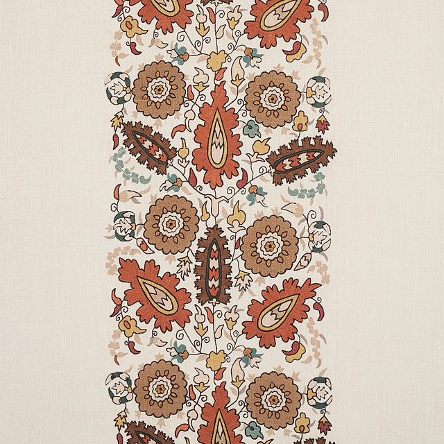 Schumacher Fabric Anatolia Embroidery Autumn 80751 Fabric LINEN 88% INDIA </p><p>Repeat: H: HORZ. 27" (69CM), V: VERT. 14 1/5" (36CM) 53 - My Fabric Connection - Schumacher Fabric Anatolia Embroidery Autumn 80751 Fabric LINEN 88% INDIA </p><p>Repeat: H: HORZ. 27" (69CM), V: VERT. 14 1/5" (36CM) 53 - My Fabric Connection -