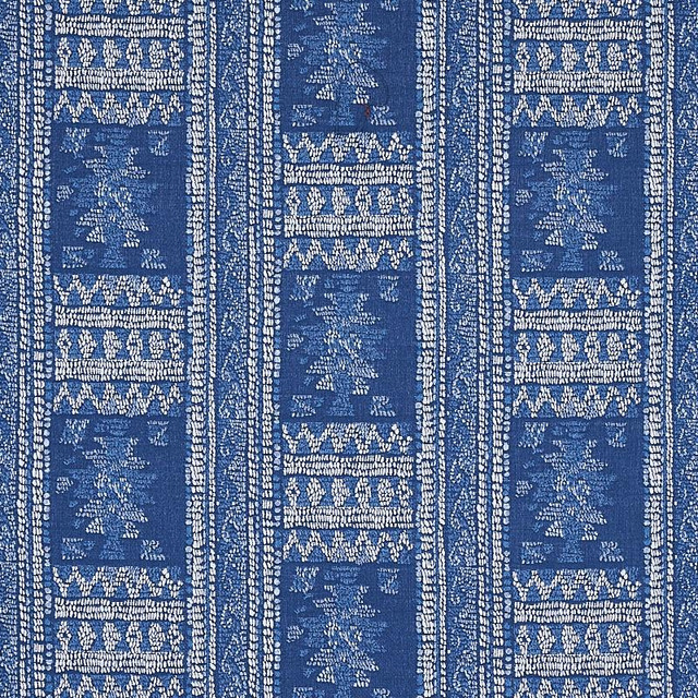 Schumacher Fabric Maracena Jacquard Blue 80630 Tapis 13.5" - My Fabric Connection -