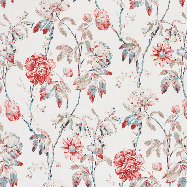 Schumacher Fabric Daydream Rose 178141 Fabric LINEN 100% THAILAND </p><p>Repeat: H: HORZ. 35 1/2" (90CM) , V: VERT. 37 1/4" (95CM) 53.75 - My Fabric Connection -