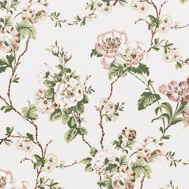 Schumacher Fabric Betty Chintz Quiet Pink 178400 Veere Grenney 13.5" - My Fabric Connection - Schumacher Fabric Betty Chintz Quiet Pink 178400 Veere Grenney 13.5" - My Fabric Connection -