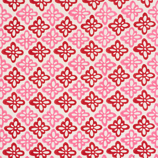 Schumacher Fabric Pattee Pink 179300 Fabric LINEN 100% INDIA </p><p>Repeat: H: HORZ. 3" (8CM) , V: VERT. 5 1/2" (14CM) 54 - My Fabric Connection - Schumacher Fabric Pattee Pink 179300 Fabric LINEN 100% INDIA </p><p>Repeat: H: HORZ. 3" (8CM) , V: VERT. 5 1/2" (14CM) 54 - My Fabric Connection -